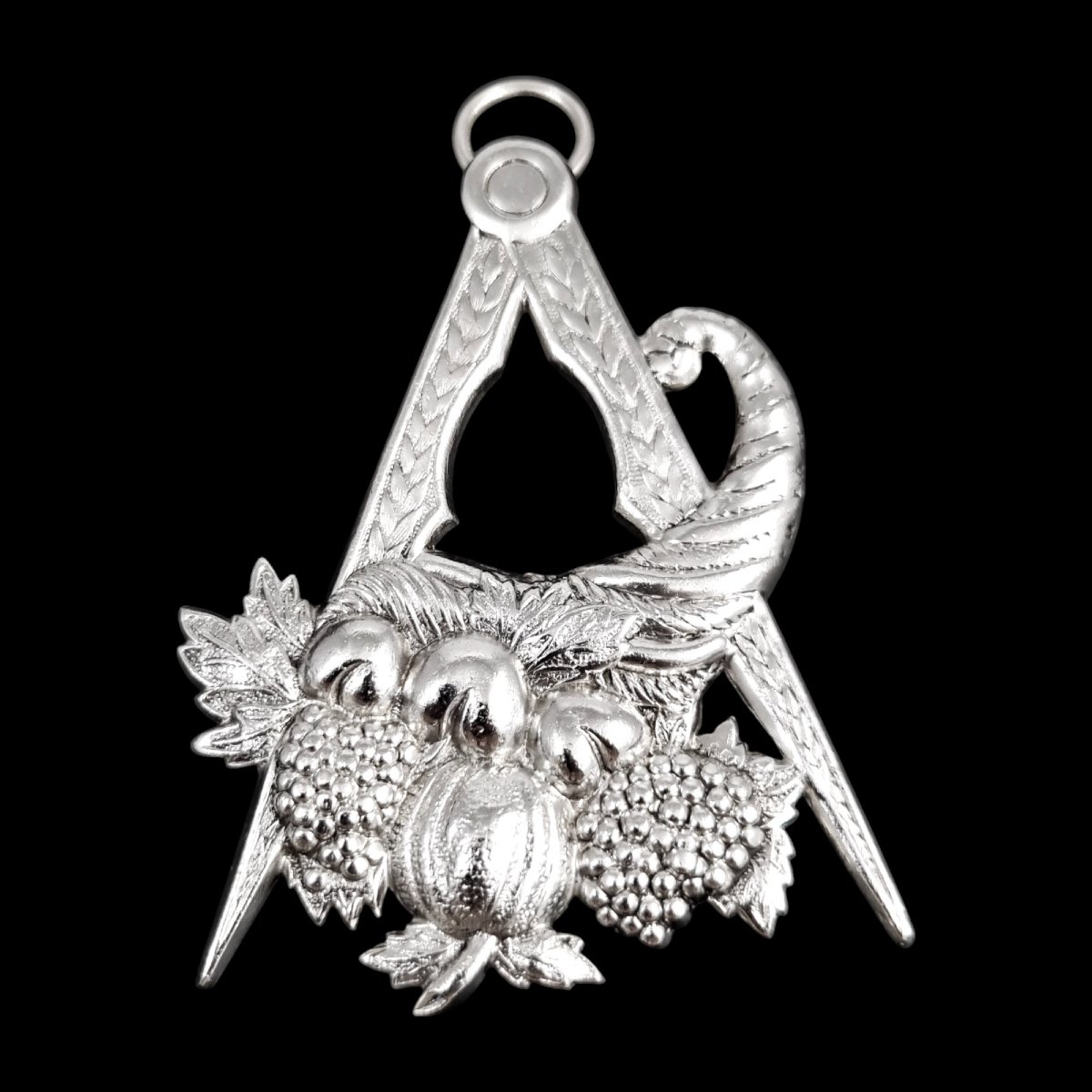 Bijou de Collier Maçonnique en Argent Sterling, Compas et Corne d’Abondance, Londres 1958-photo-4
