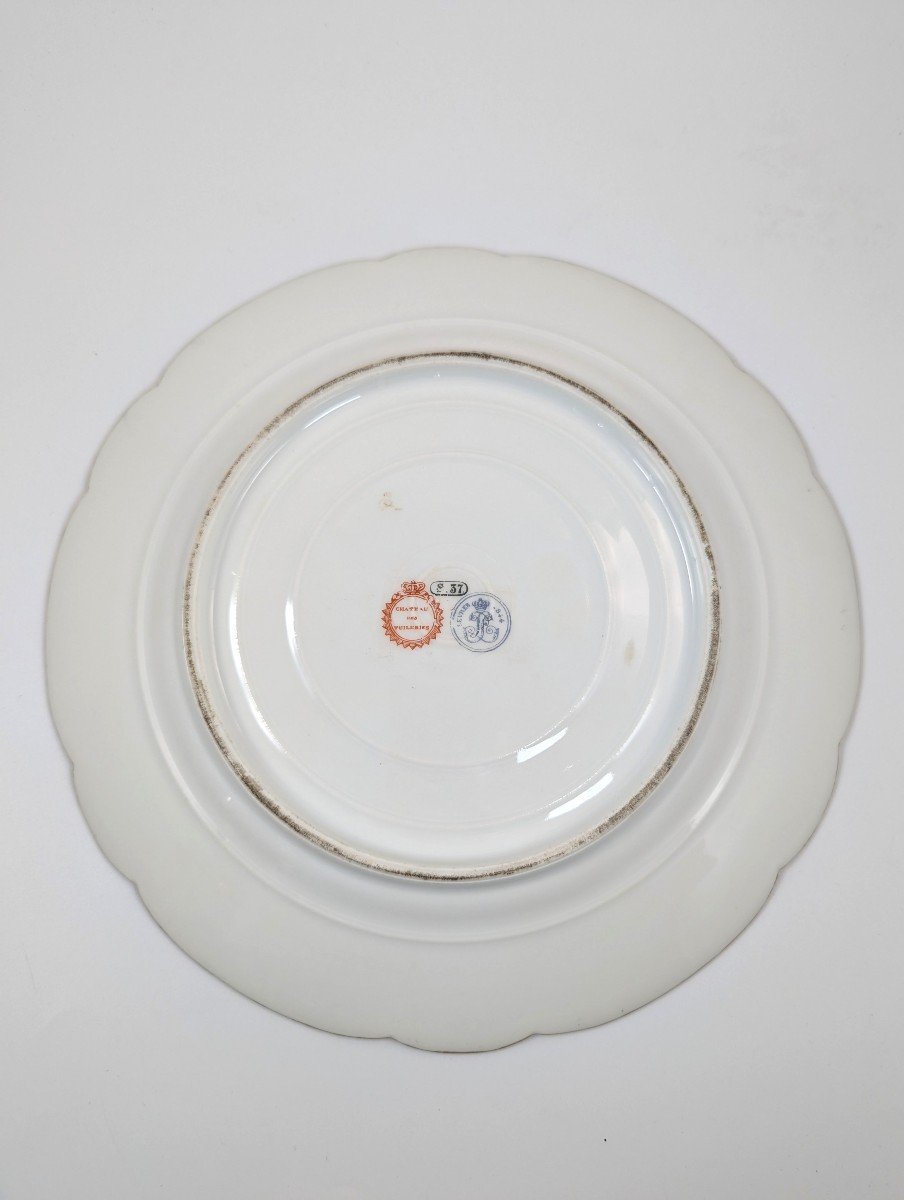 Ancienne Assiette En Porcelaine De Cabinet Peinte à La Main, Style Sèvres, Milieu Du 19e Siècle-photo-4