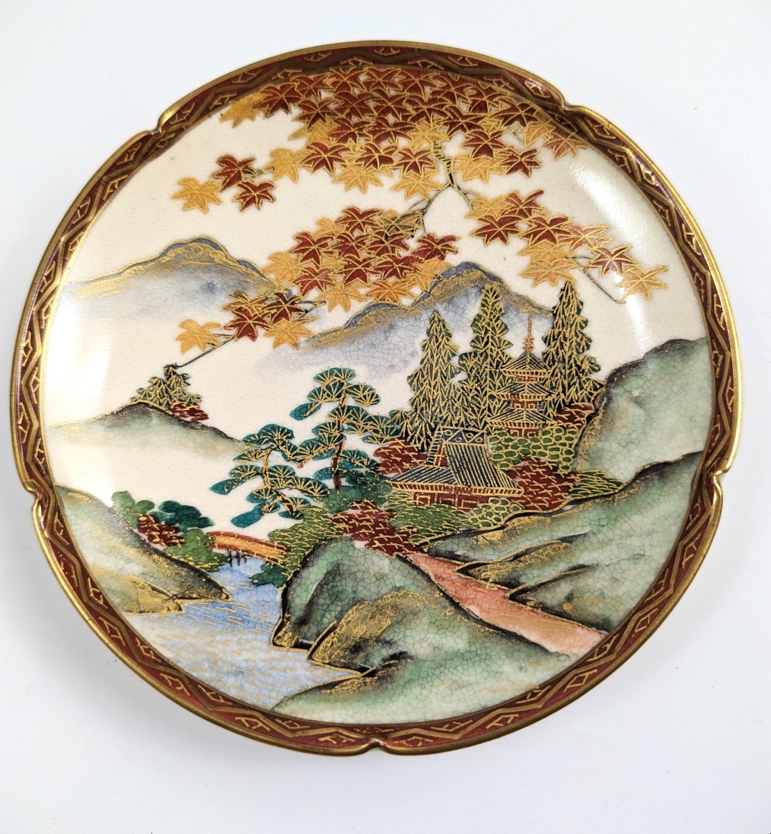 Satsuma 薩摩焼 By Koshida, Porcelain Plate, Meiji Period.-photo-2