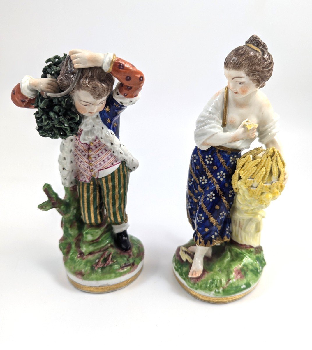 Figurines En Porcelaine - Saisons Allégoriques, Chelsea-Derby, Vers 1770