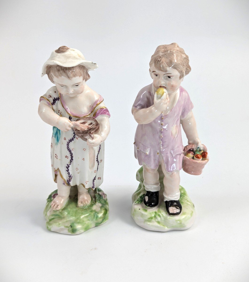 Figurines Anciennes De Derby « Enfants Pauvres », 1760