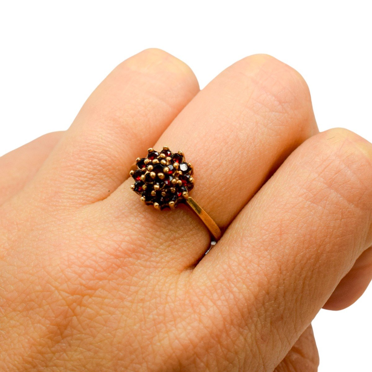 Bague Vintage Des Années 1970 En Or Jaune 9ct, Ornée d'Une Marguerite Florale. -photo-3