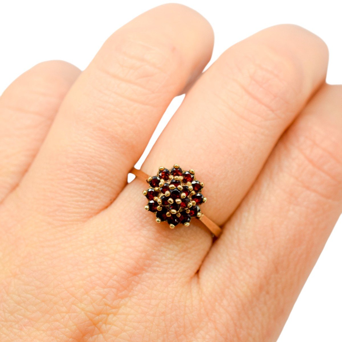 Bague Vintage Des Années 1970 En Or Jaune 9ct, Ornée d'Une Marguerite Florale. 