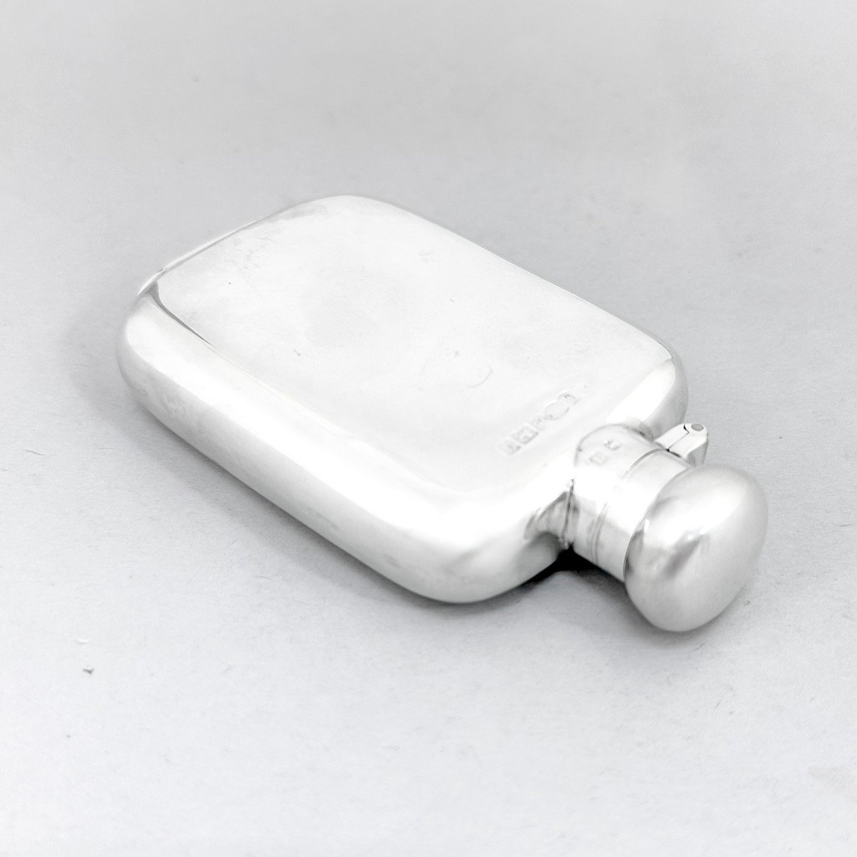 Flasque à Whisky Miniature En Argent Sterling 60 Ml / 2 Oz-photo-2