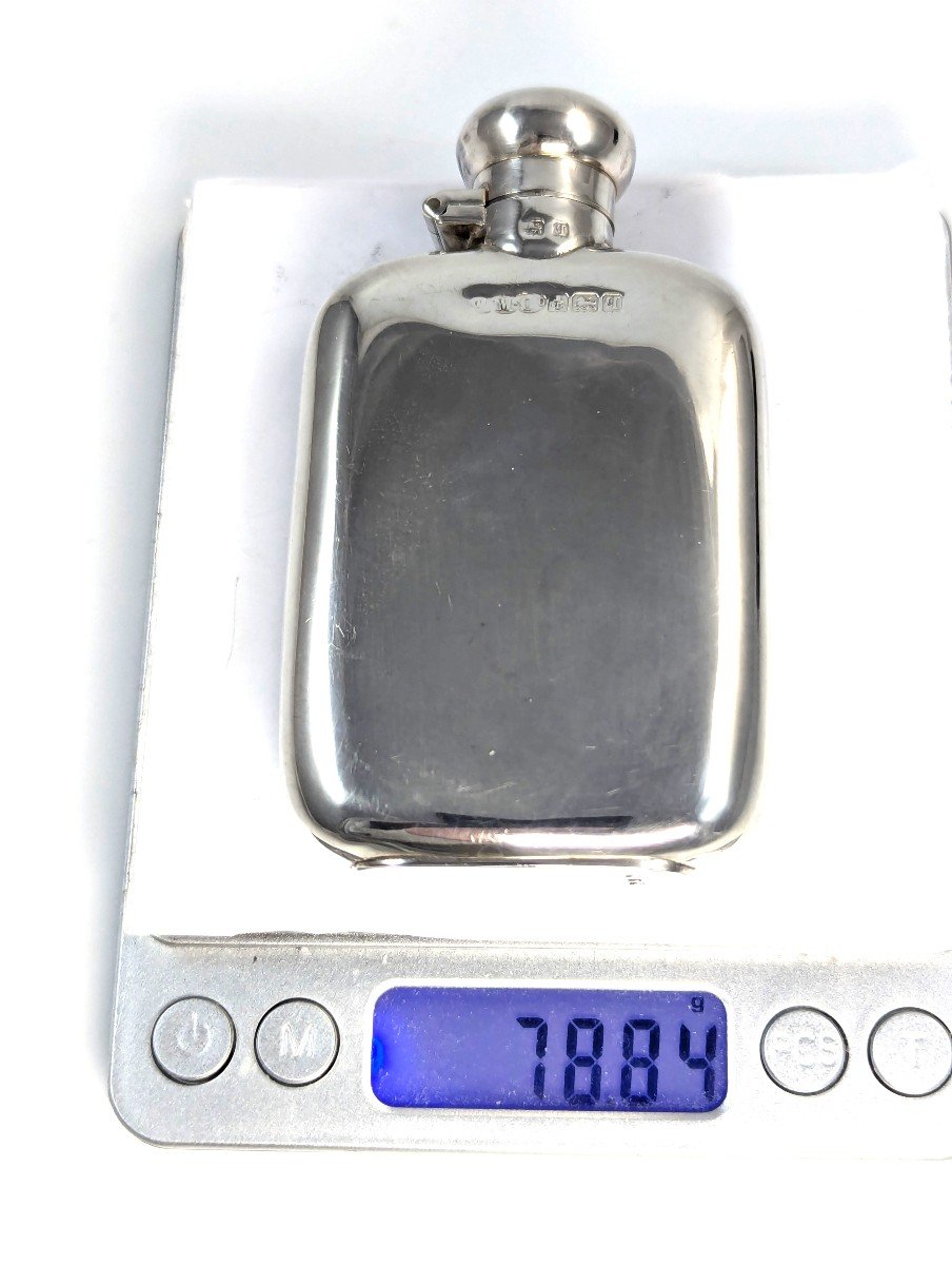 Flasque à Whisky Miniature En Argent Sterling 60 Ml / 2 Oz-photo-8