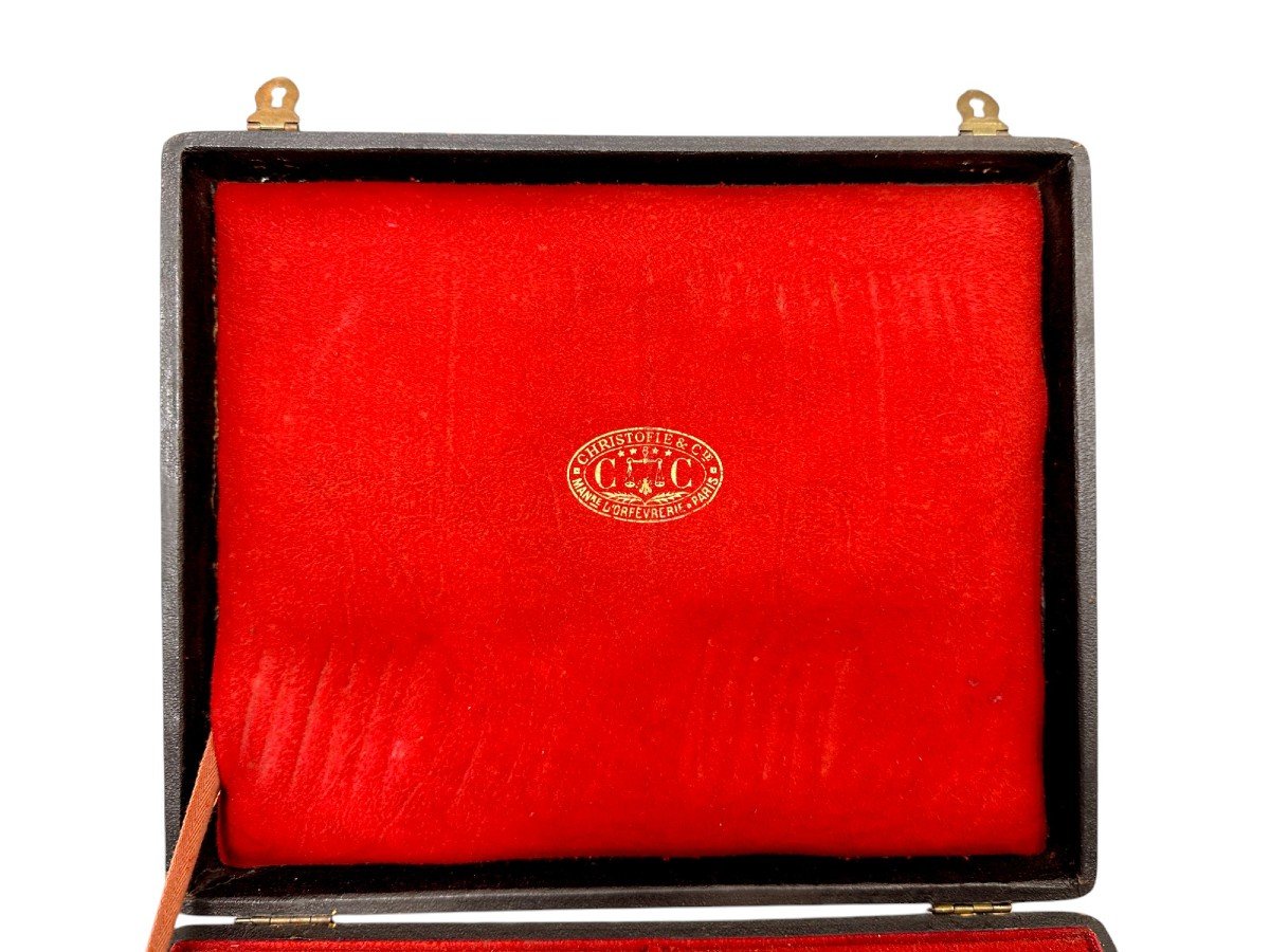 Ménagère Antique Française Christofle 1870, 24 Pièces Argenté, Pour 6, Boîte d'Origine-photo-3