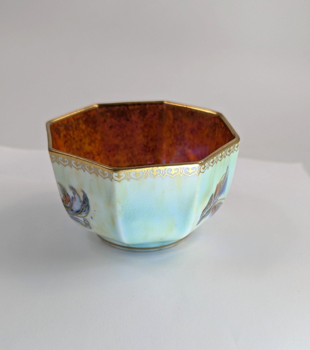 Bol Octogonal à Papillons Daisy Makeig-jones Lustre, Wedgwood, Vers 1914 -photo-2