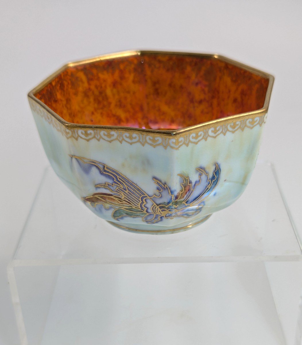 Bol Octogonal à Papillons Daisy Makeig-jones Lustre, Wedgwood, Vers 1914 -photo-3