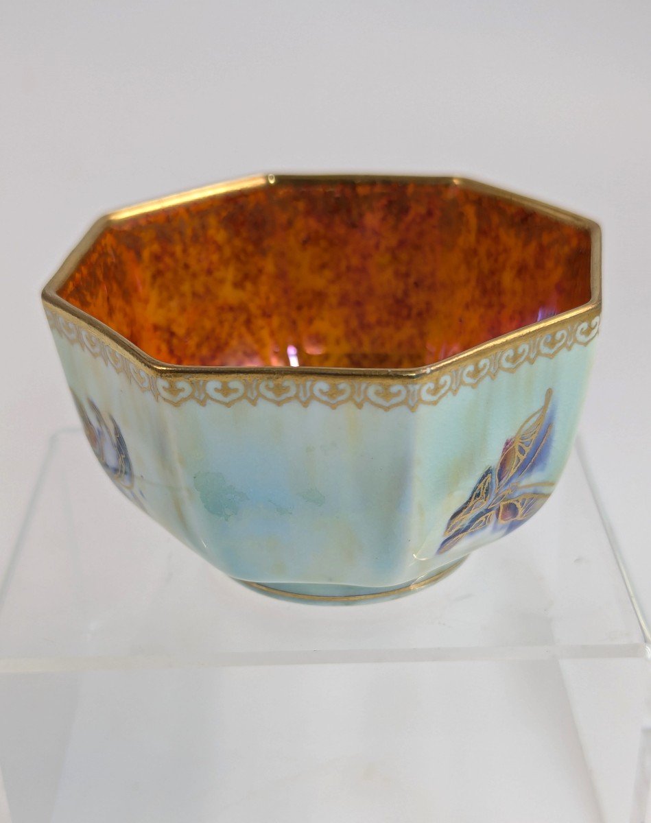 Bol Octogonal à Papillons Daisy Makeig-jones Lustre, Wedgwood, Vers 1914 -photo-4