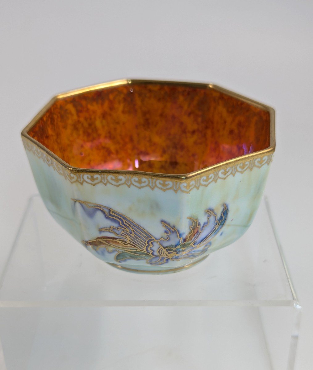 Bol Octogonal à Papillons Daisy Makeig-jones Lustre, Wedgwood, Vers 1914 -photo-5