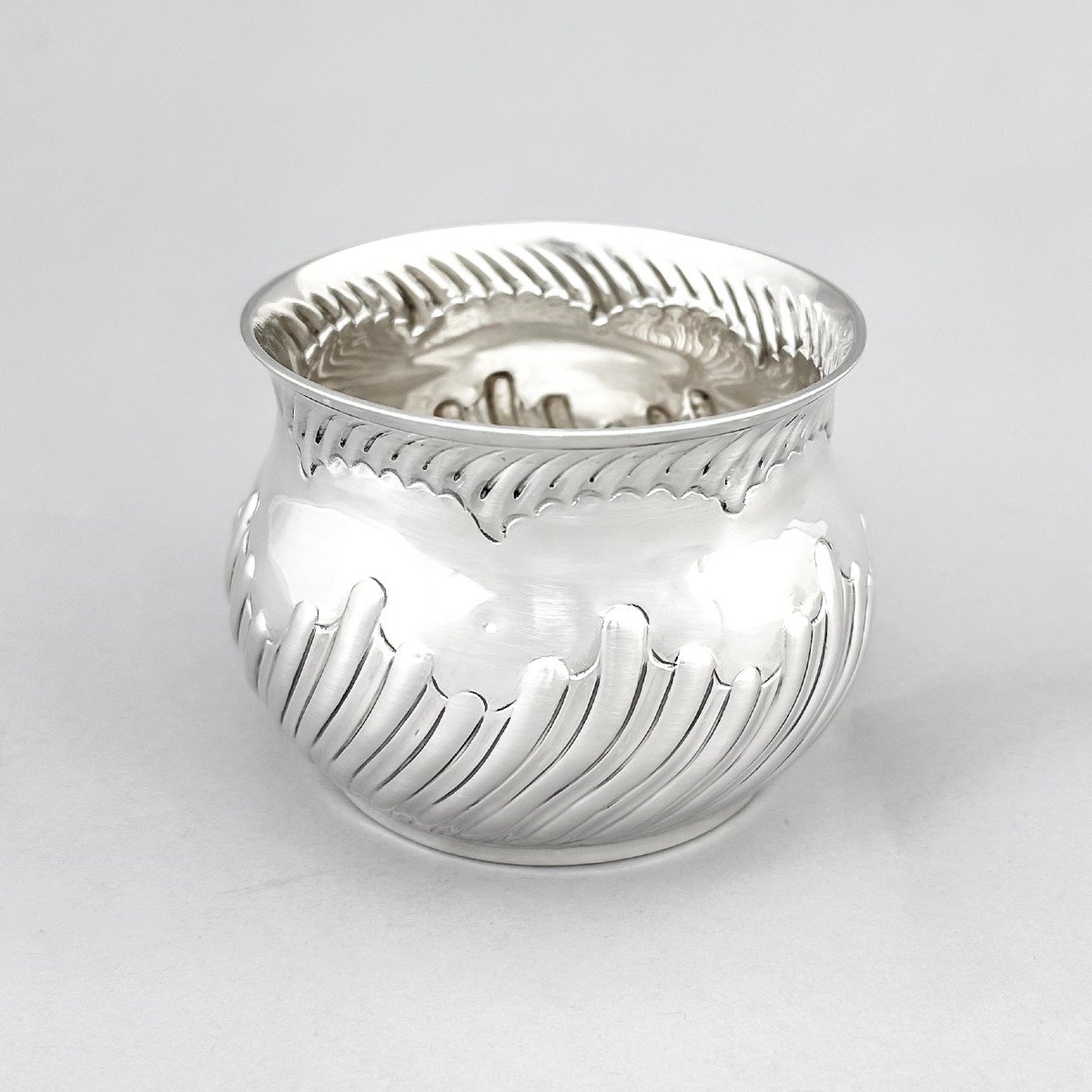  Sucrier Victorien En Argent Massif, 1882, 107 G  -photo-3