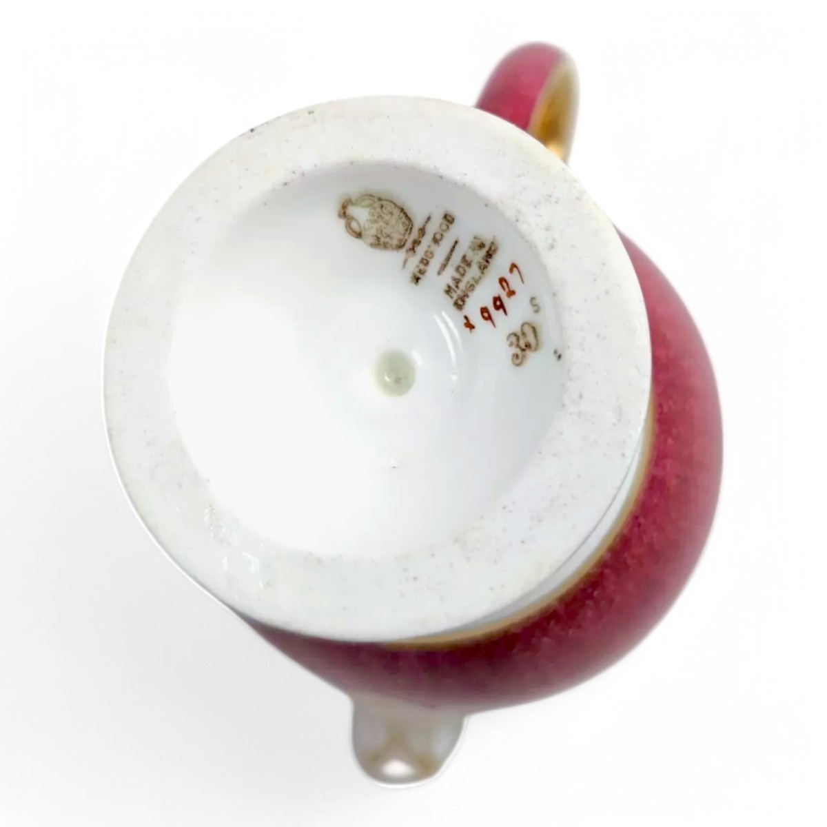 Rare service à café Wedgwood pour Hardy Brothers, porcelaine grenat et or, vers 1905-photo-4