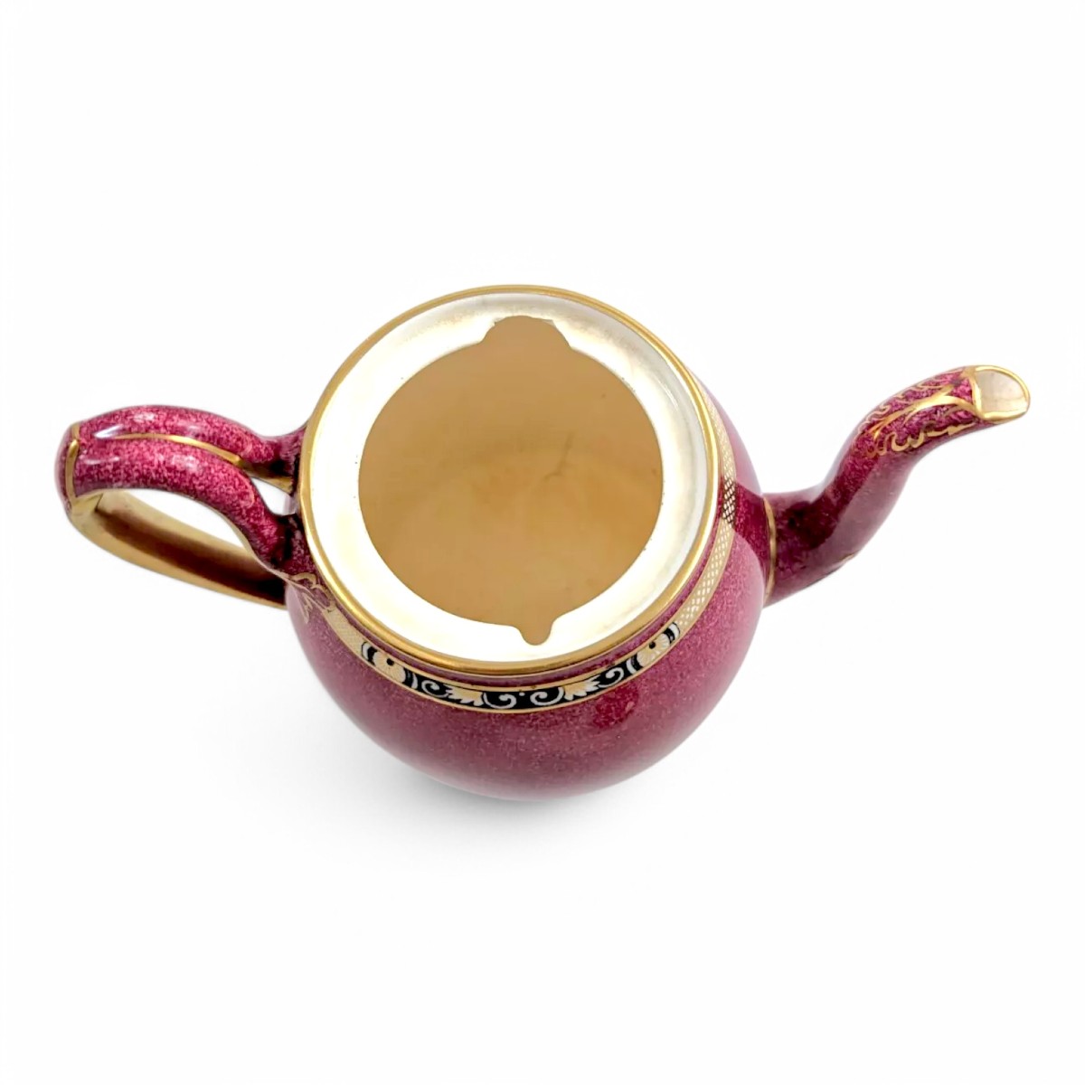 Rare service à café Wedgwood pour Hardy Brothers, porcelaine grenat et or, vers 1905-photo-5