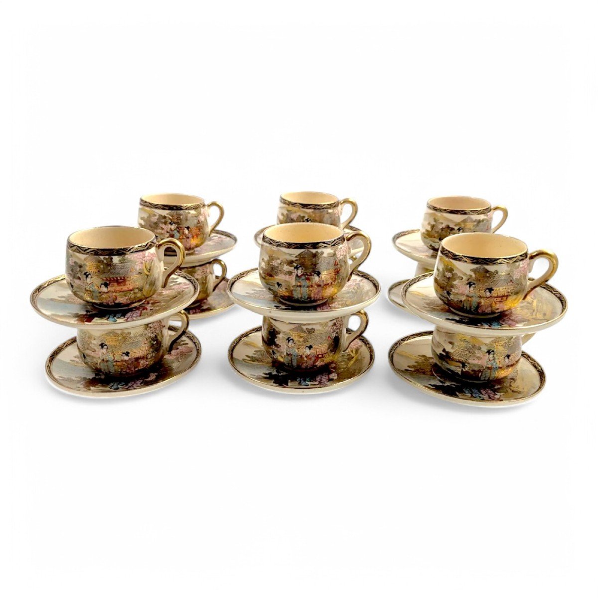 Satsuma Tea Set By Taniguchi, Japan, C. 1921