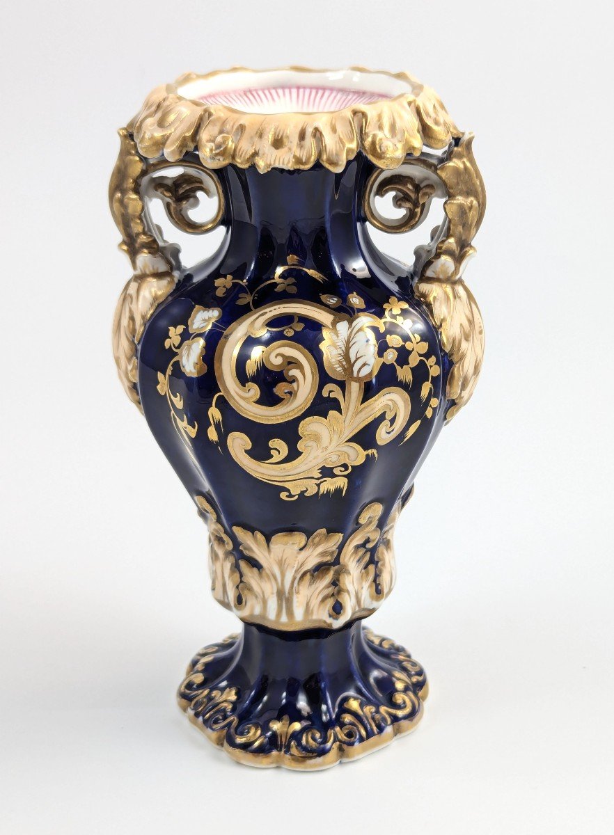 Antique Porcelain Vase, Dresden-style, 19th Century-photo-4