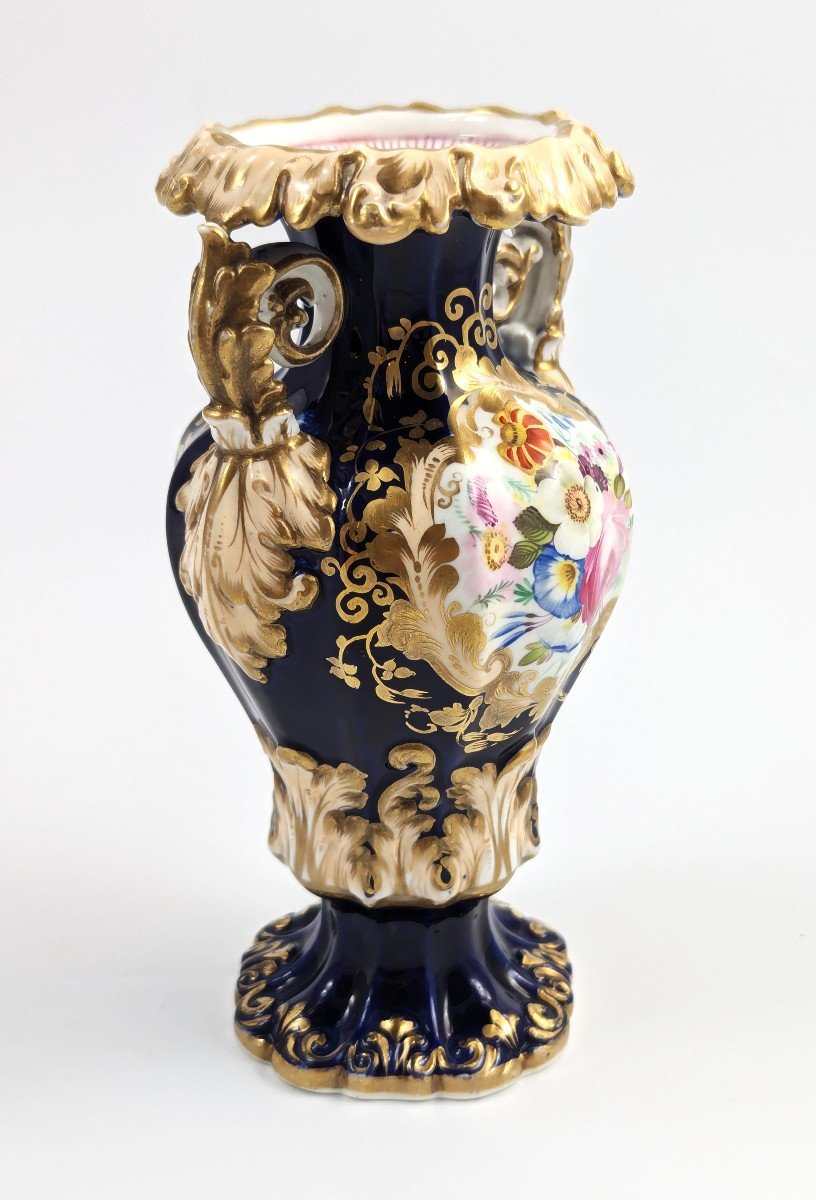 Antique Porcelain Vase, Dresden-style, 19th Century-photo-2