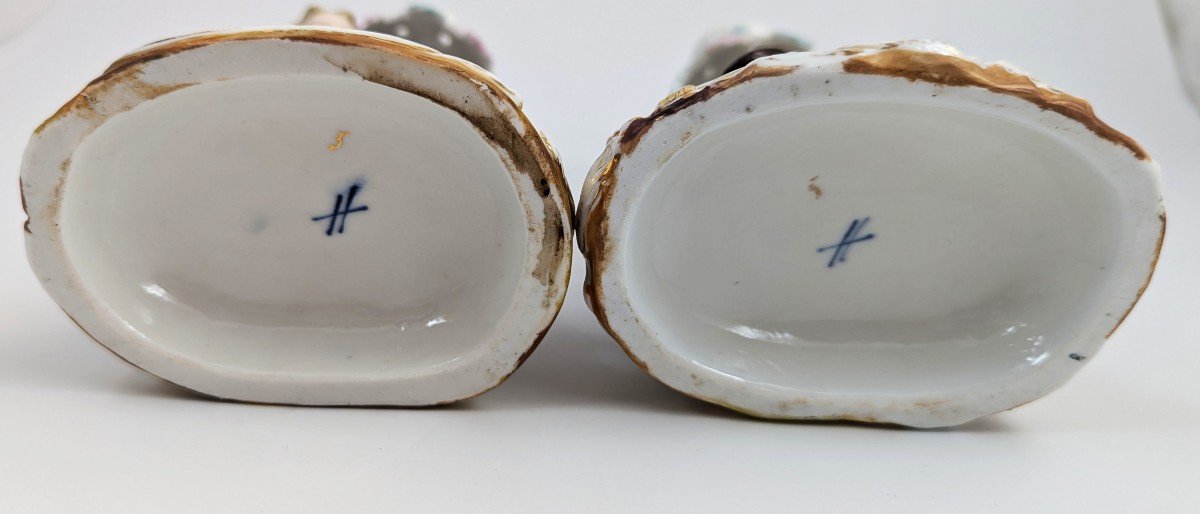 Sitzendorf Porcelain Figural Candlesticks, 1884-photo-2