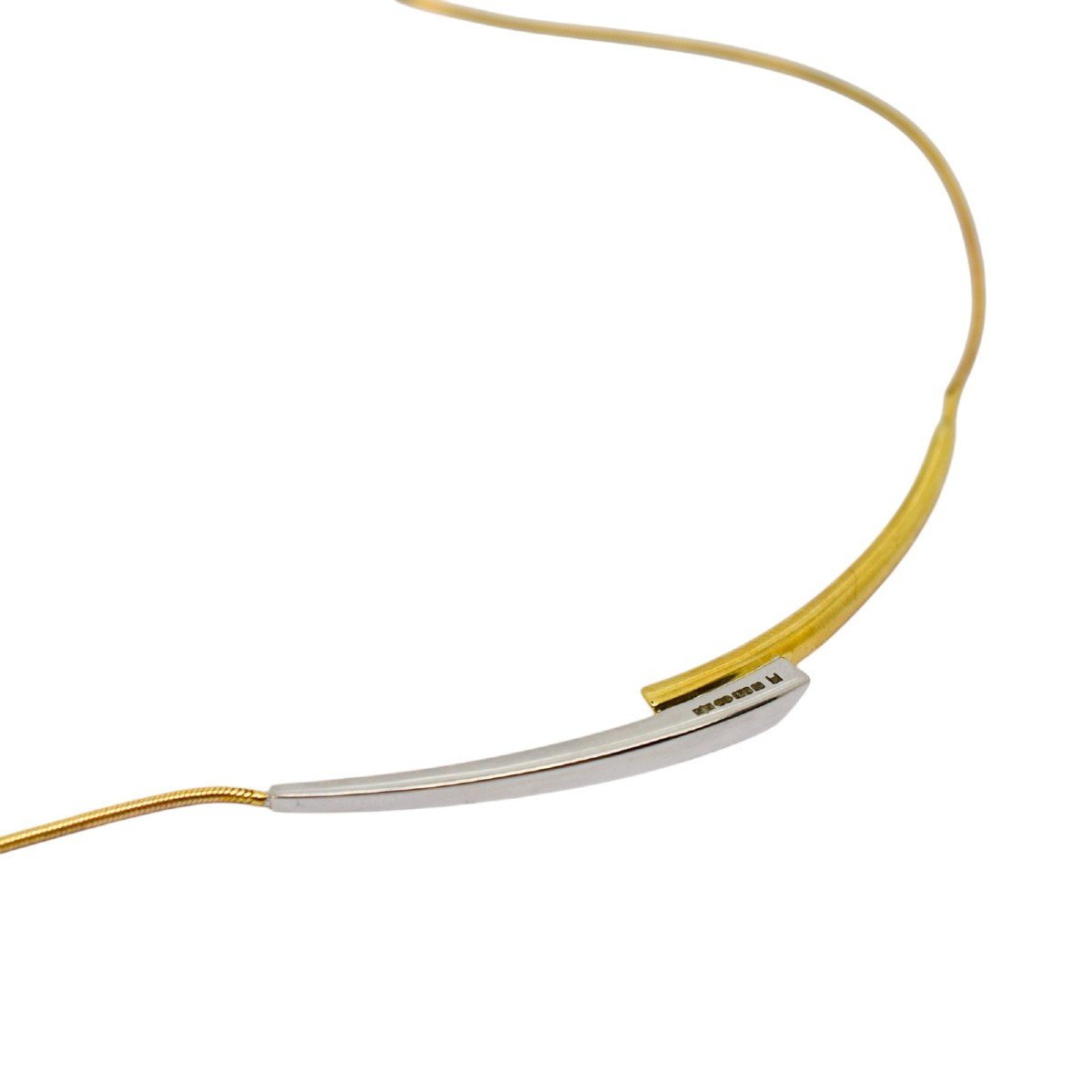 Collier Vintage Royal Mint "connections Collarette" 9ct Or Bicolore, Diamant, Boîte & Certif.-photo-2