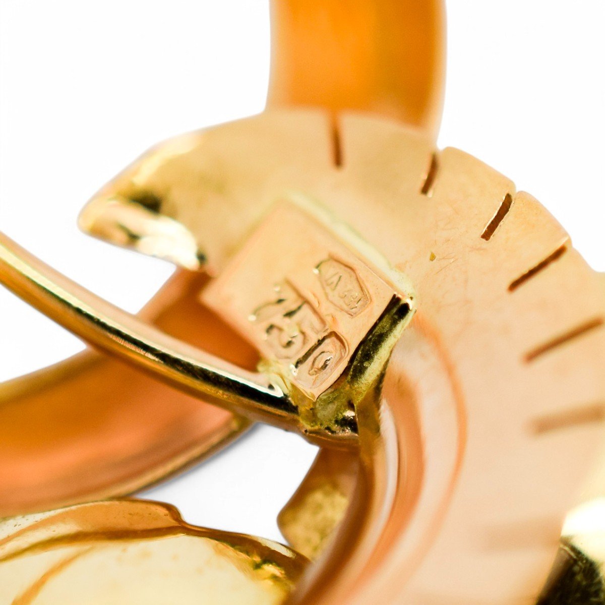 Broche Vintage 1960 Varese Italienne 18ct Or Floral, Saphirs Roses, Boîte Incluse-photo-7