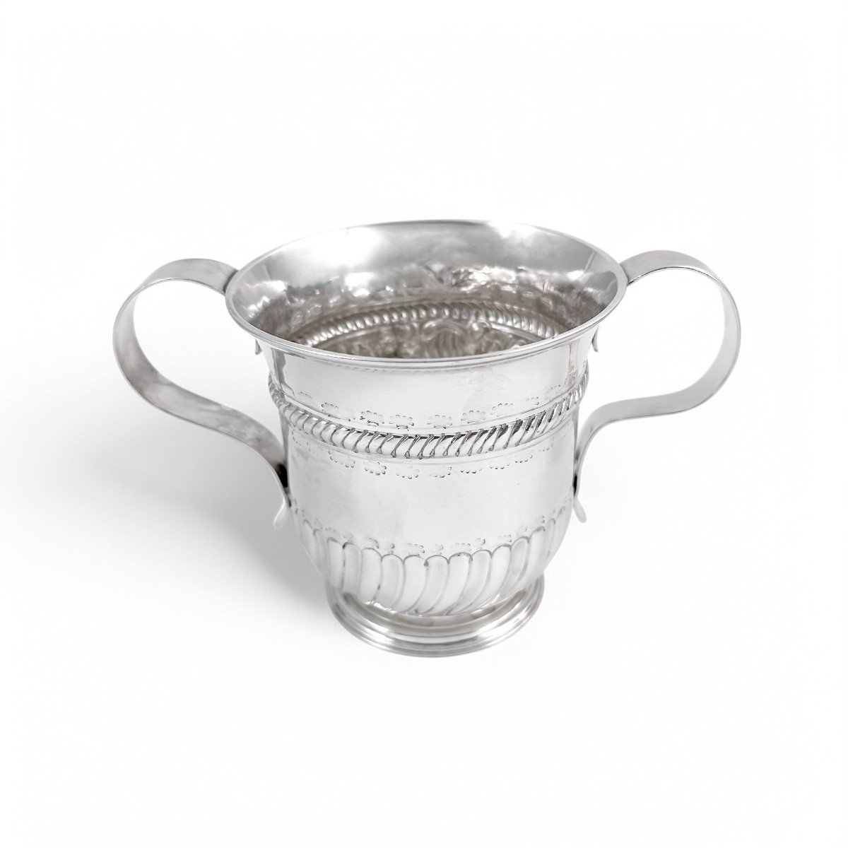 Antique Georgian Sterling Silver Two Handled Sugar Bowl / Porringer,  Peaston,  1761-photo-3