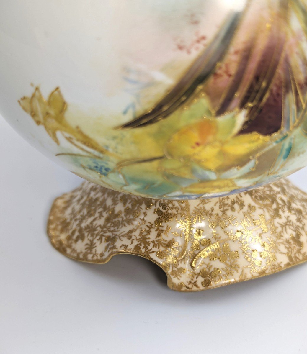  Vase Doulton Burslem, Peint à La Main, Rare, 1891-photo-8