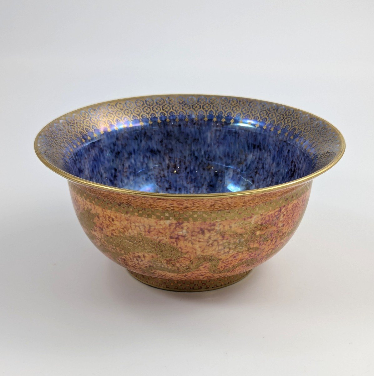 Daisy Makeig-Jones Bol En Céramique Lustrée Orange Moucheté, Wedgwood, Vers 1915-1920-photo-2