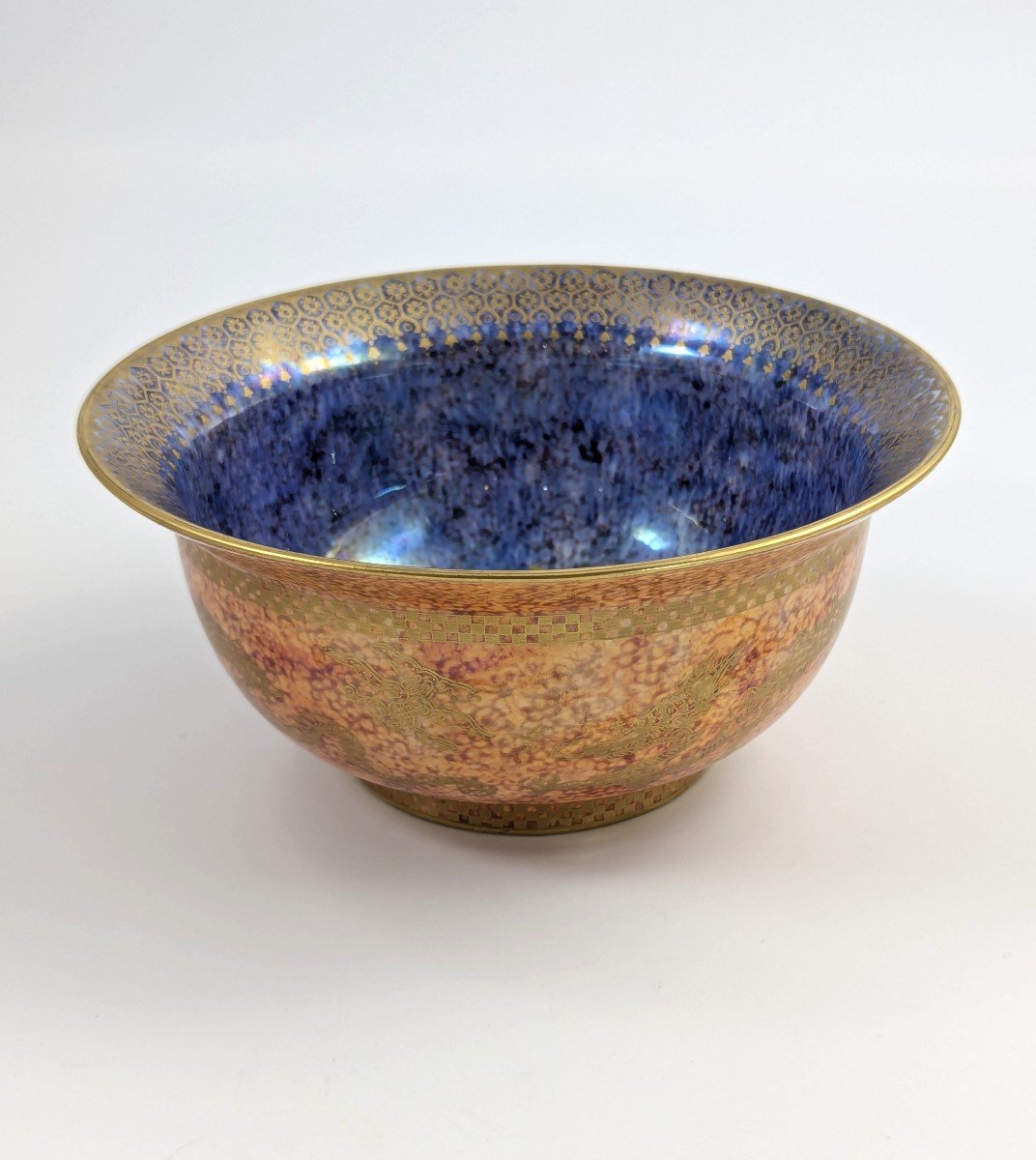 Daisy Makeig-Jones Bol En Céramique Lustrée Orange Moucheté, Wedgwood, Vers 1915-1920-photo-4