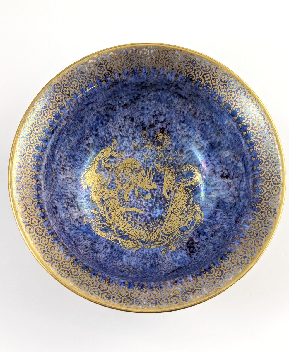 Daisy Makeig-Jones Bol En Céramique Lustrée Orange Moucheté, Wedgwood, Vers 1915-1920-photo-1