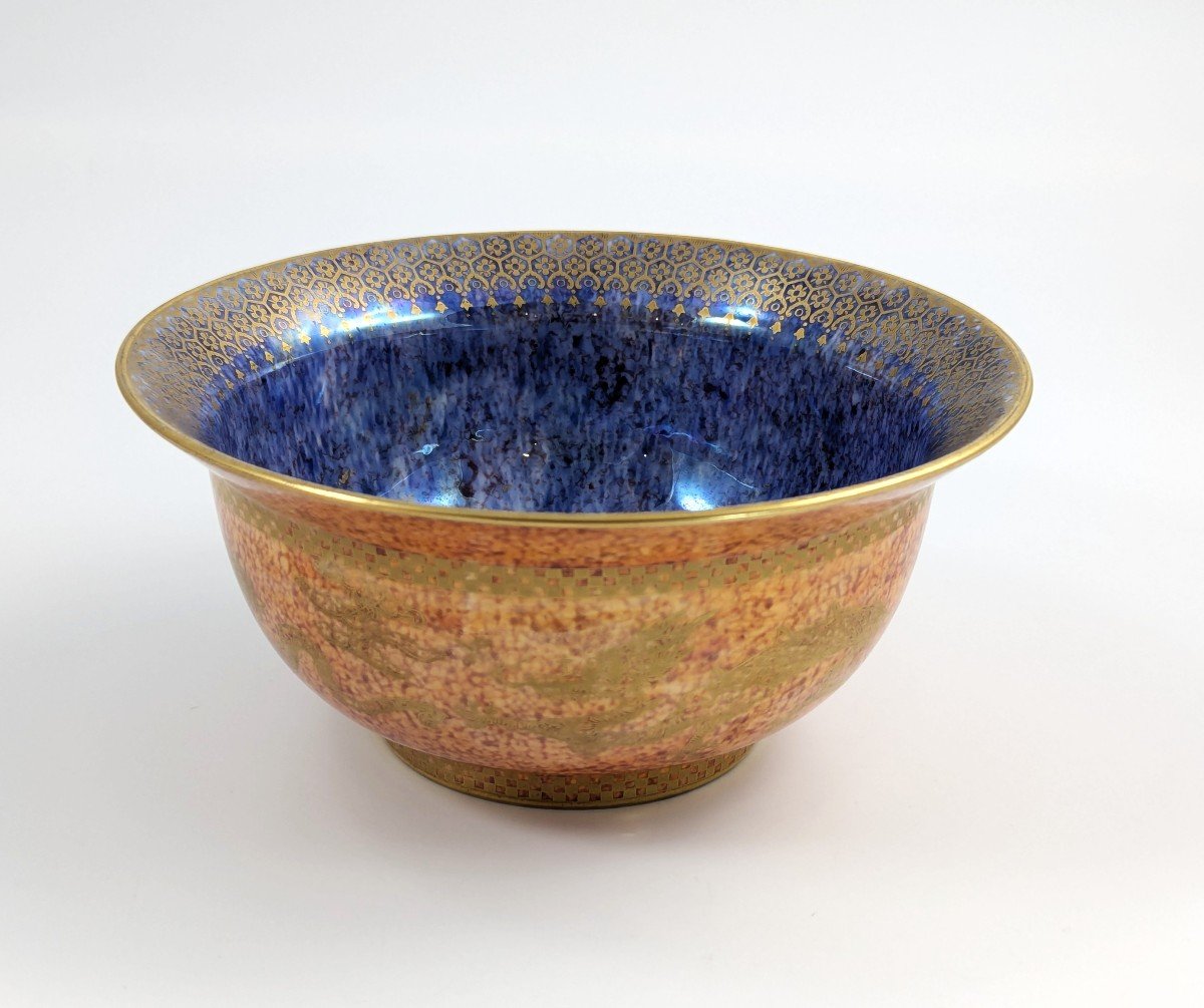 Daisy Makeig-Jones Bol En Céramique Lustrée Orange Moucheté, Wedgwood, Vers 1915-1920