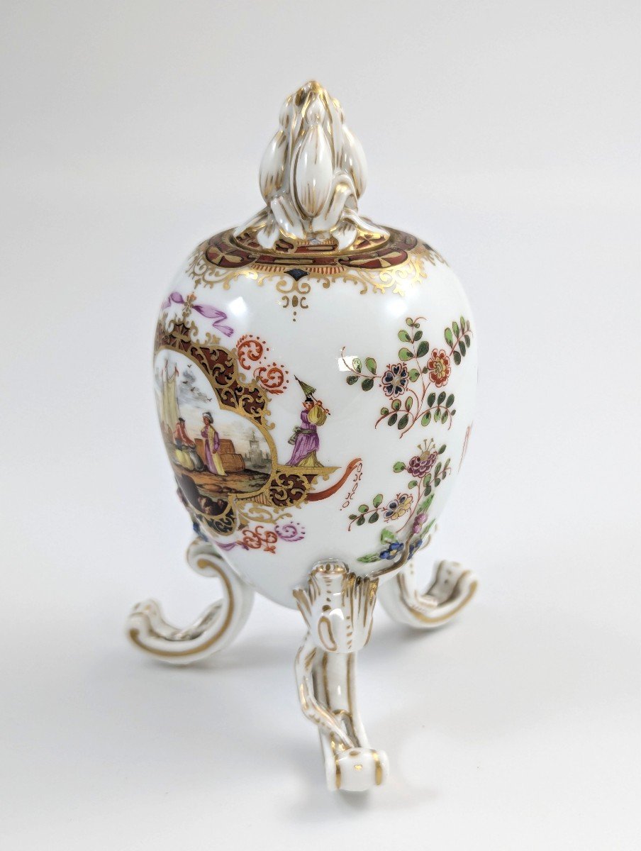 Kpm Berlin, Oeuf Sur Pieds En Porcelaine, Boîte à Thé Ou Pot, Vers 1780-photo-2
