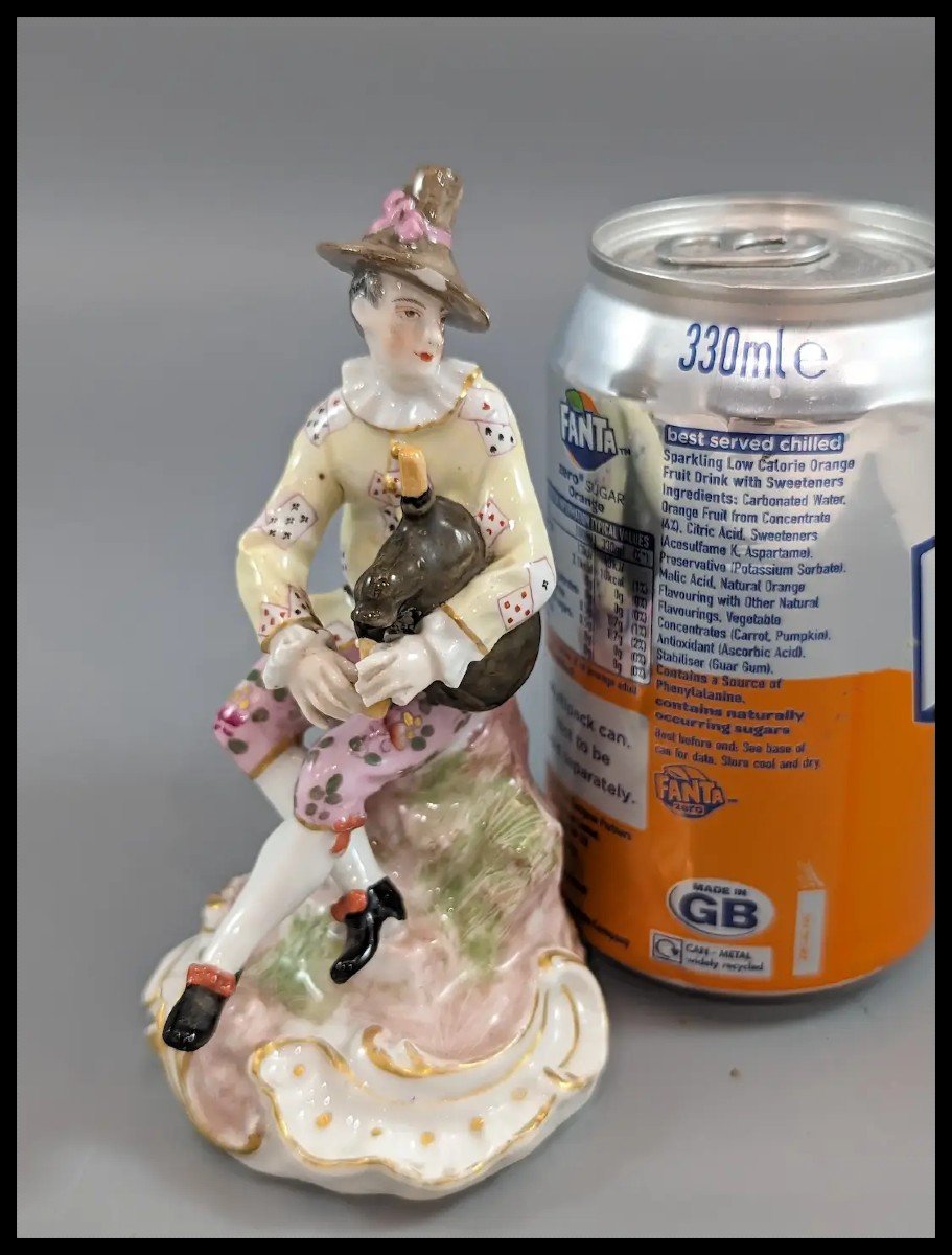 Porcelaine De Paris, Marx Eugene Clauss, Harlequin Playing The Bagpipe-photo-5