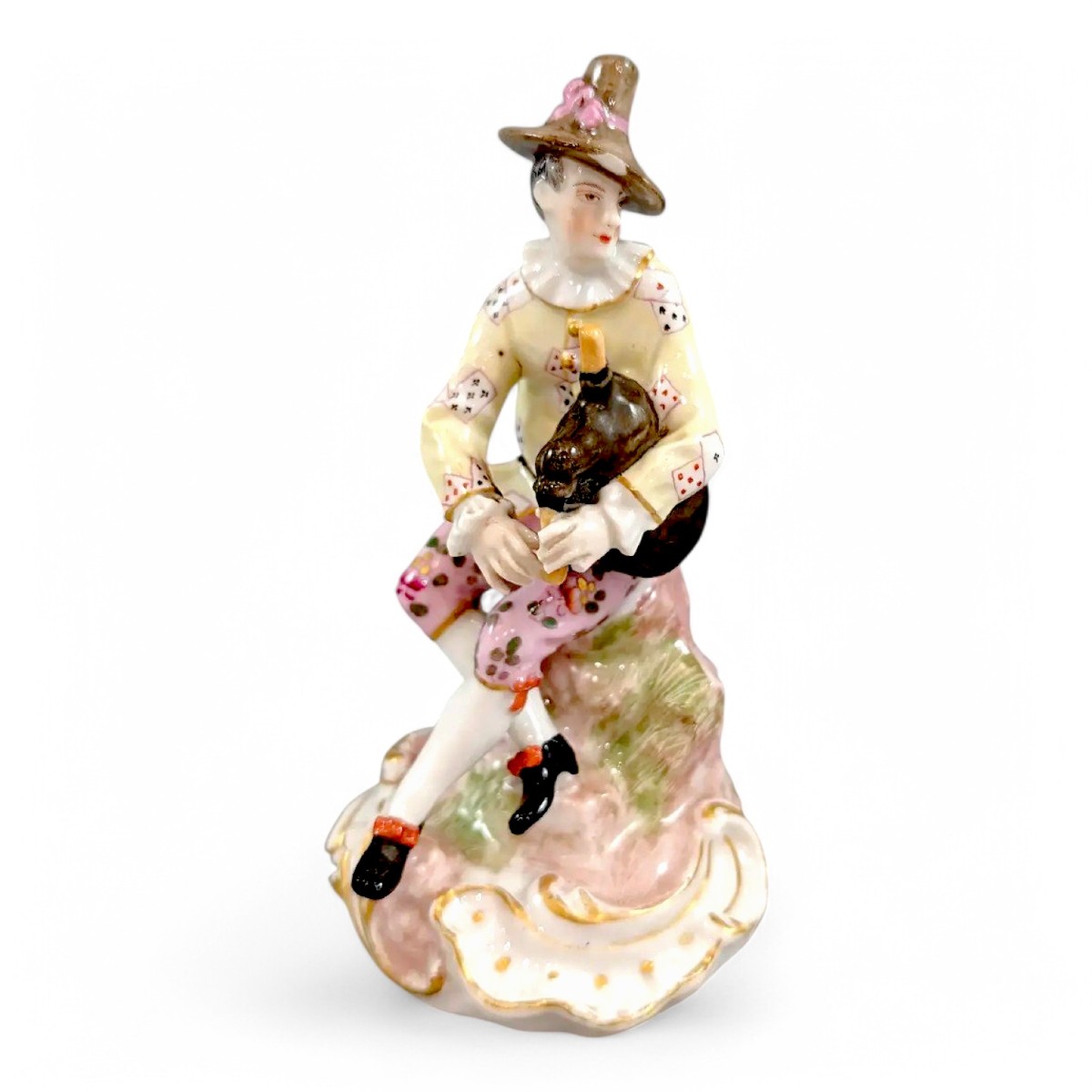 Porcelaine De Paris, Marx Eugene Clauss, Harlequin Playing The Bagpipe