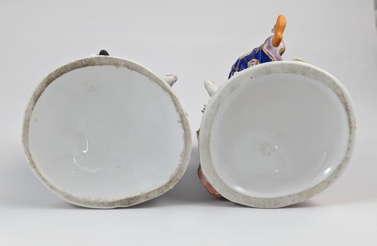 Paire de figurines en porcelaine de Chelsea « Berger et Bergère  époque de l’Ancre Dorée, 1752-photo-7