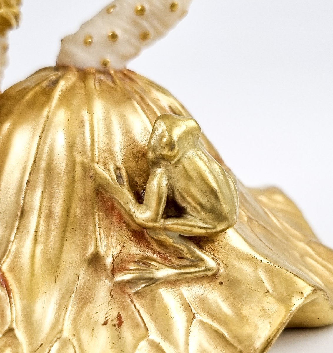 Chandelier En Porcelaine Royal Worcester Victorien – Grenouille Sur Nénuphar, Style Esthétique-photo-4