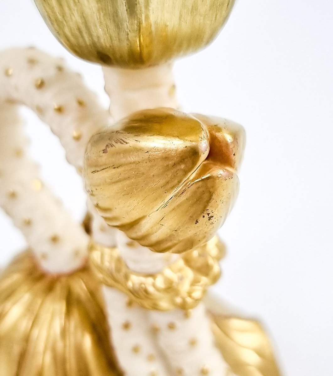 Chandelier En Porcelaine Royal Worcester Victorien – Grenouille Sur Nénuphar, Style Esthétique-photo-8