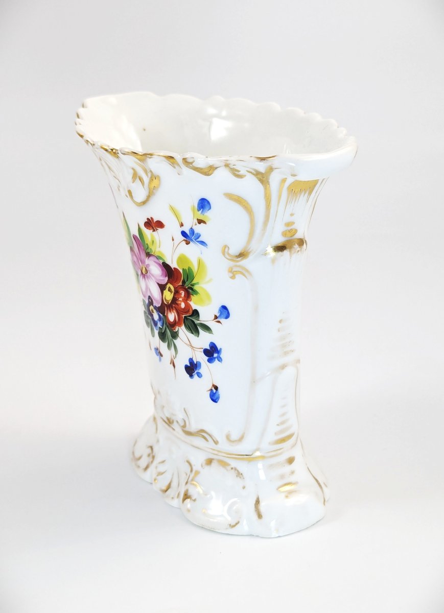 Vase en porcelaine de Paris style Jacob Petit, décor floral peint à la main, France vers 1850-photo-2