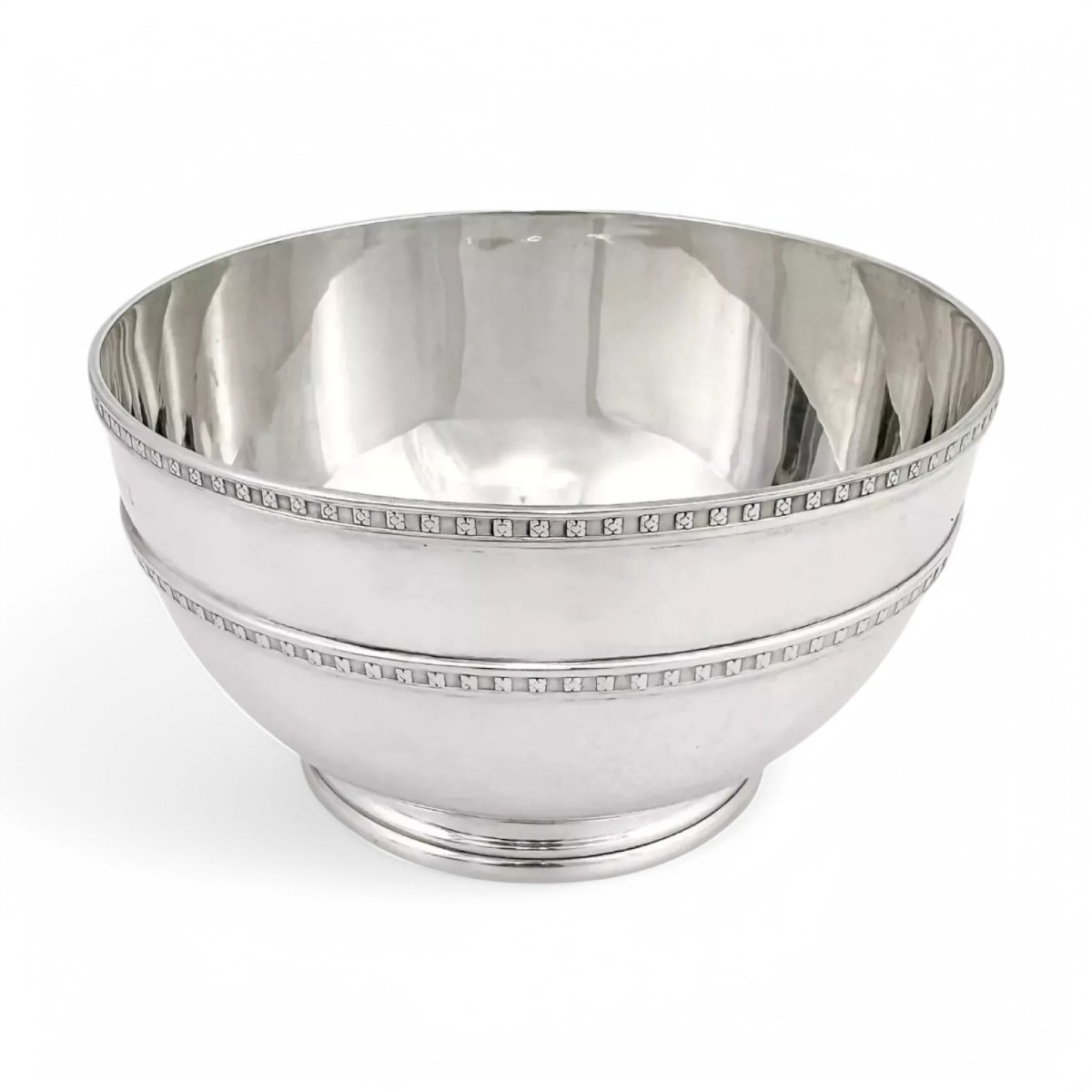 George V Sterling Silver Bowl With Raised Floral Decoration, Birmingham 1915-photo-7