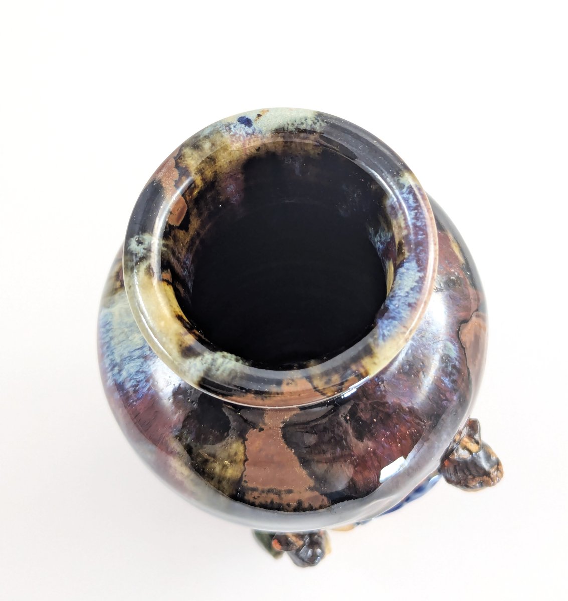 Sumida Gawa Japanese Vase With Child Figure, Oxblood Glaze, Signed Hiroshi, C. 1900-photo-3