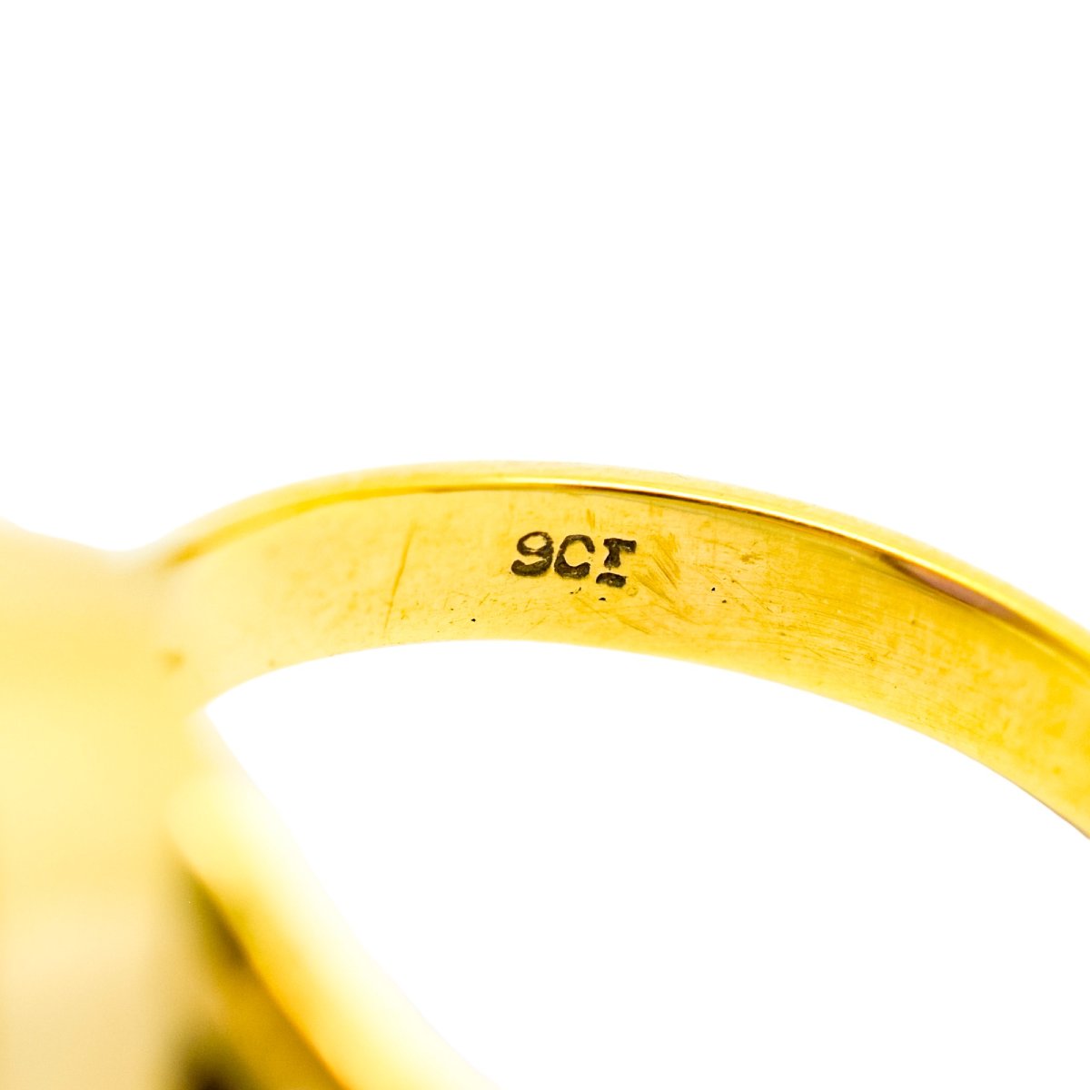 Vintage 9ct Gold And Amethyst Ring, Oval Faceted, Mid-century Modern Style, C. 1960-photo-5