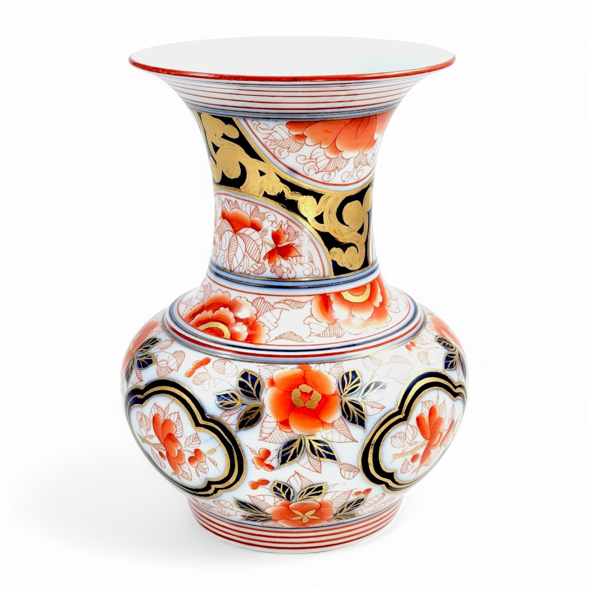 Rare vase en porcelaine de Tinet Montreuil-sous-Bois, décor Imari et rehauts dorés, vers 1845-photo-2