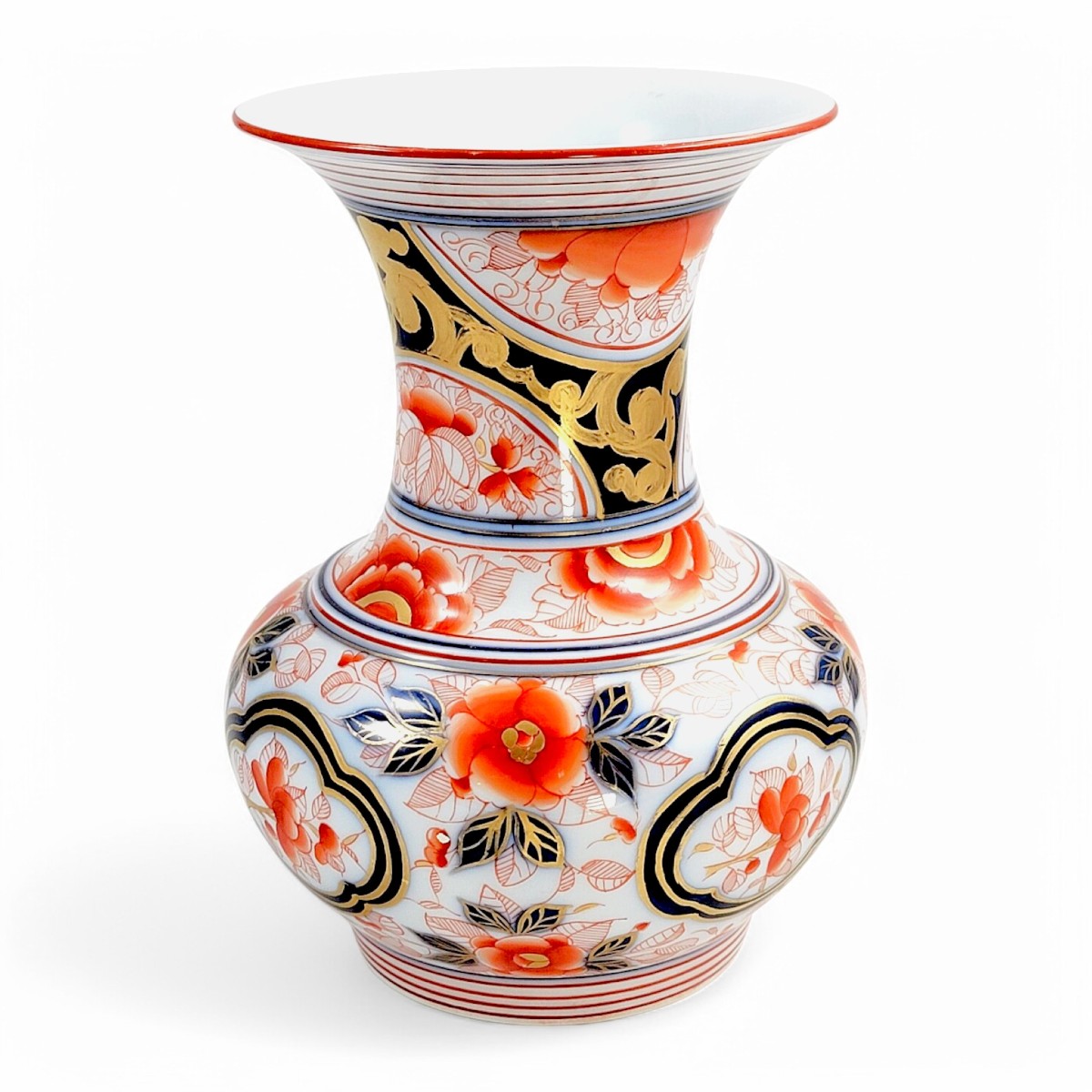 Rare vase en porcelaine de Tinet Montreuil-sous-Bois, décor Imari et rehauts dorés, vers 1845-photo-4