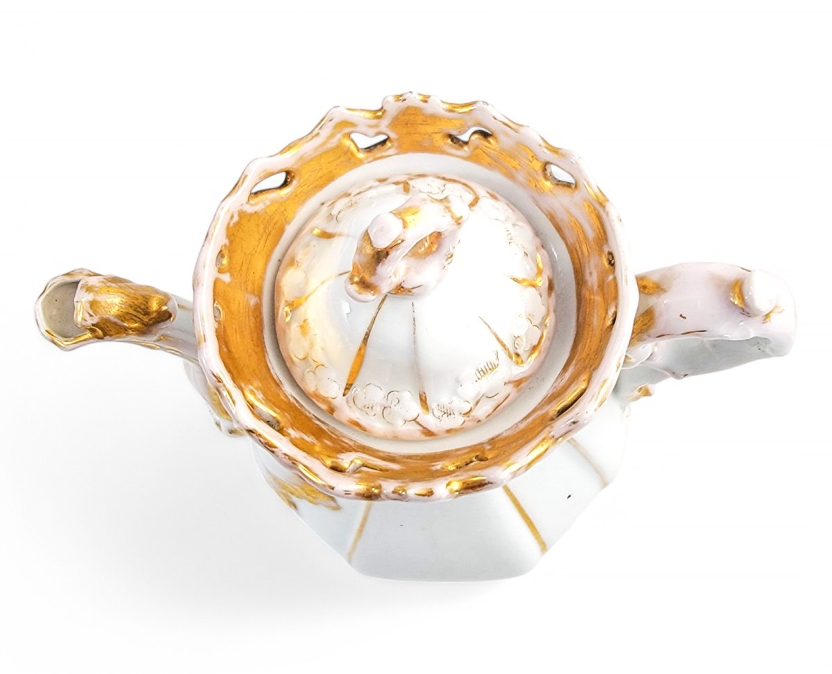 Rare Carl Tielsch & Co Hard-paste Porcelain Coffee Pot, Rococo Revival Decoration, Circa 1850s-photo-4