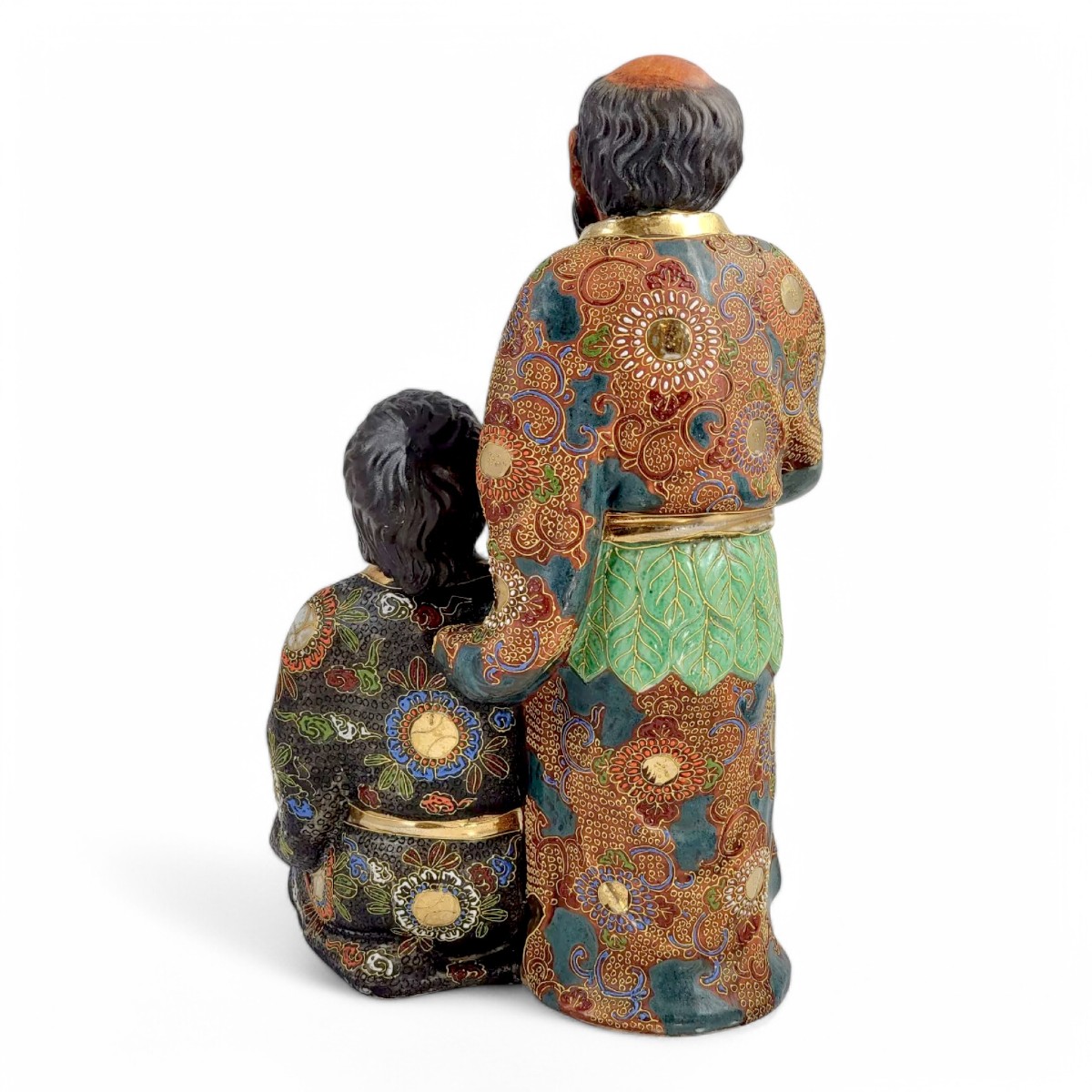 Rare Meiji Kutani Figural Group Of Gama Sennin And Disciple With Toad, Japan, C. 1880-photo-4