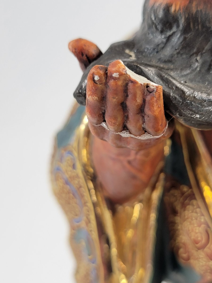 Rare Meiji Kutani Figural Group Of Gama Sennin And Disciple With Toad, Japan, C. 1880-photo-6
