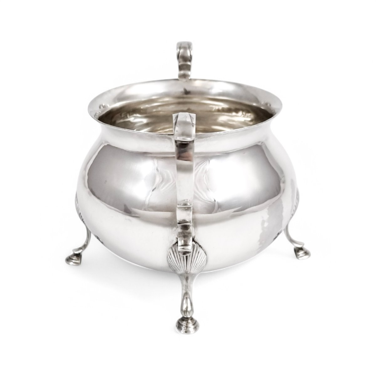 Grand sucrier ancien en argent massif sur pieds sabots, style victorien tardif, Sheffield 1899-photo-4