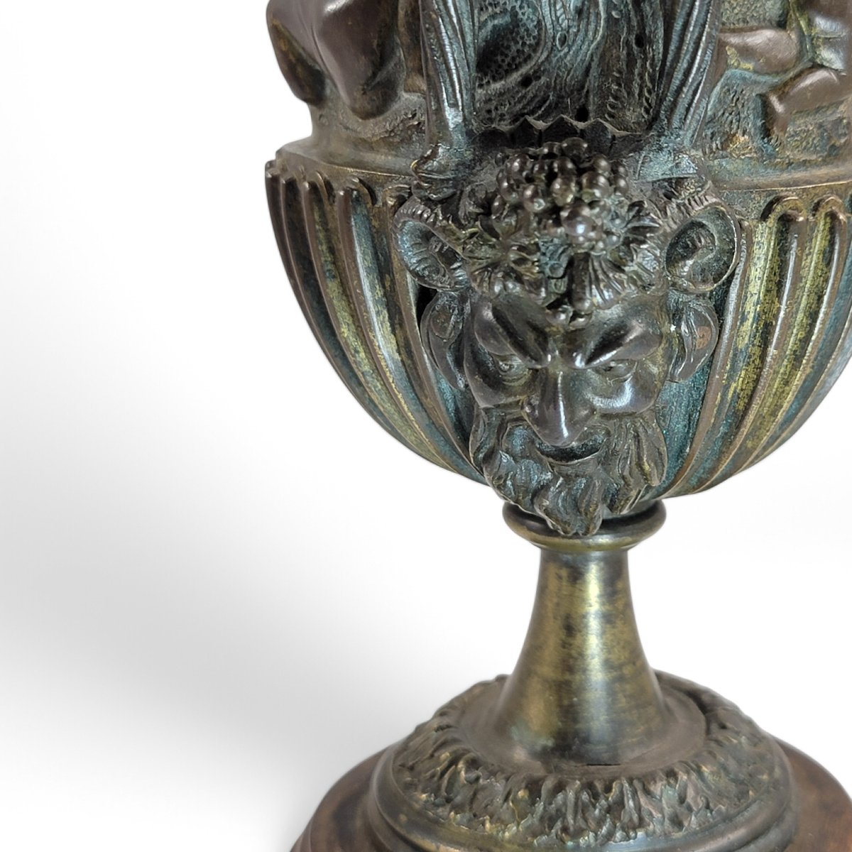 Art Nouveau Italian Bronze Amphora, Children & Grapevine Design, Late 19th/early 20th Century-photo-6