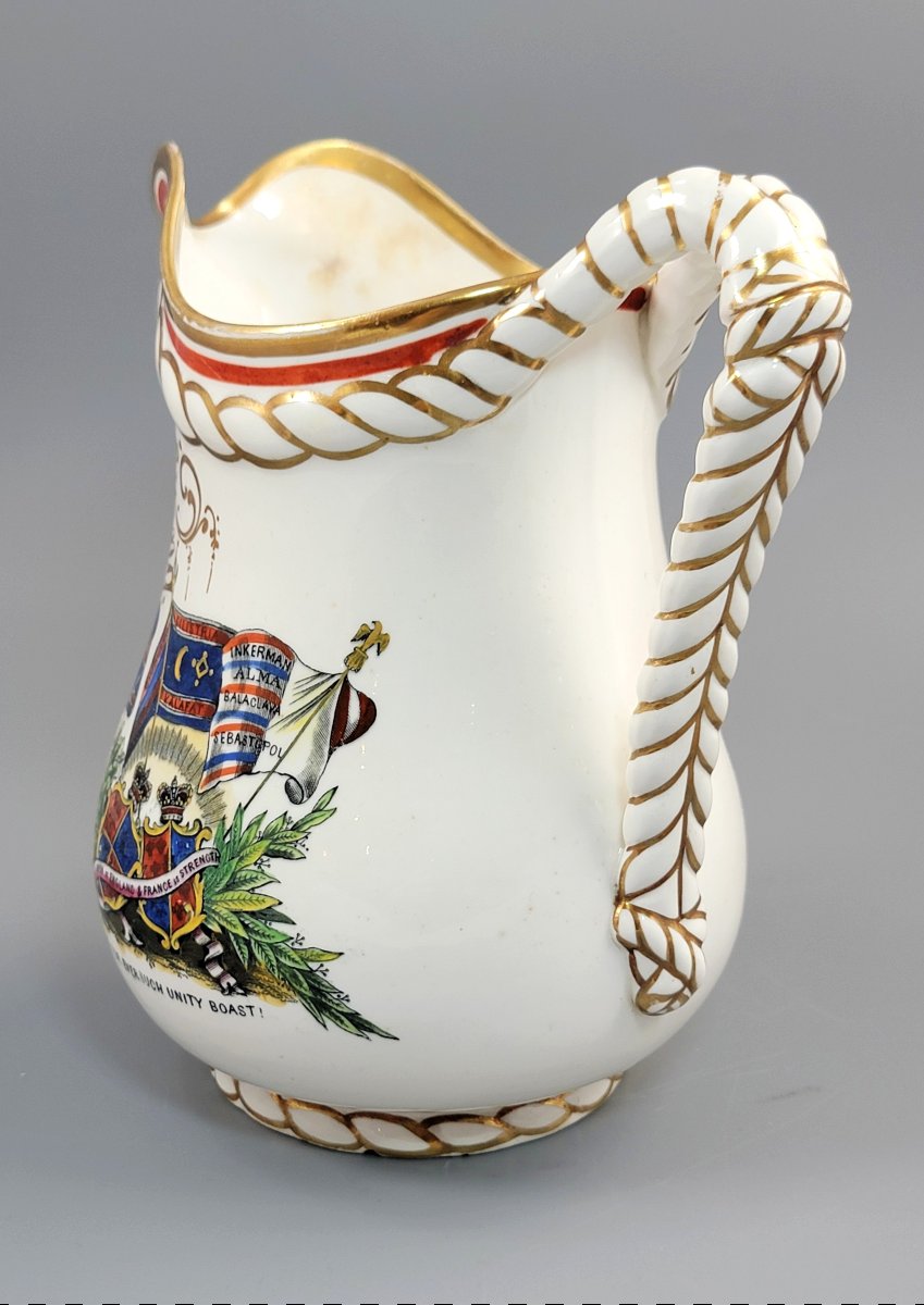 Pichet Staffordshire Guerre De Crimée « Alliance », G.f. Bowers, Vers 1857-photo-2