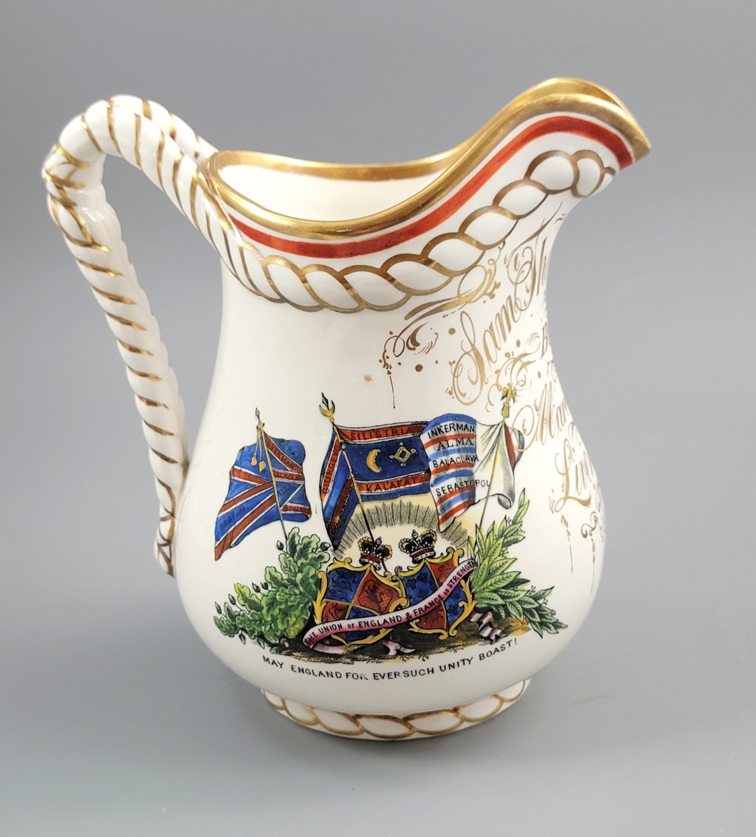 Pichet Staffordshire Guerre De Crimée « Alliance », G.f. Bowers, Vers 1857-photo-4
