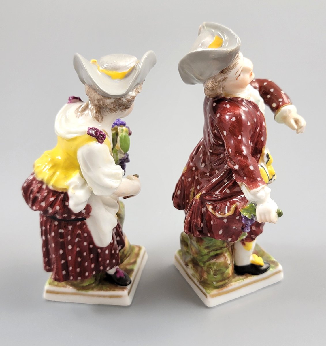 Paire De Figurines En Porcelaine Dresden Par Helena Wolfsohn, Vers 1875-photo-1