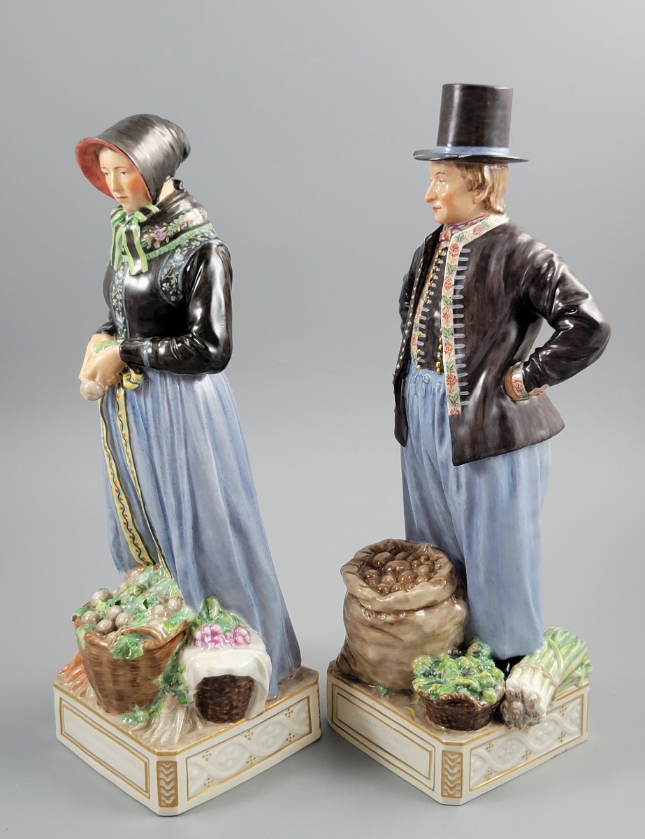 Paire De Figurines Royal Copenhagen Costumes Amager 12102 & 12103-photo-2